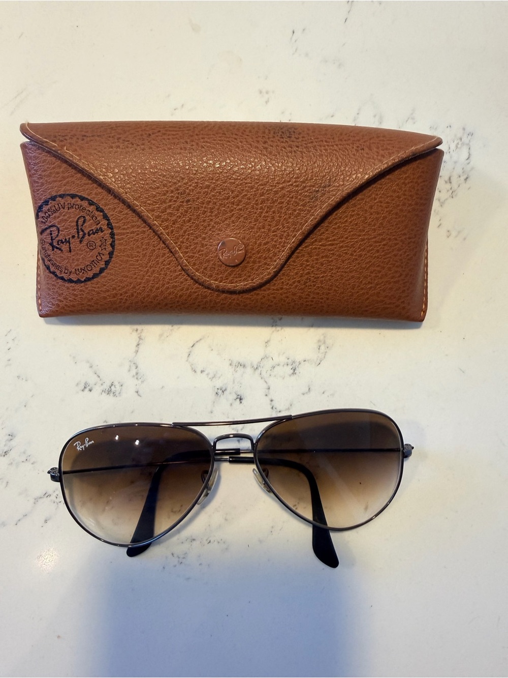 Ray-Ban Brown Gradient Aviator Sunglasses